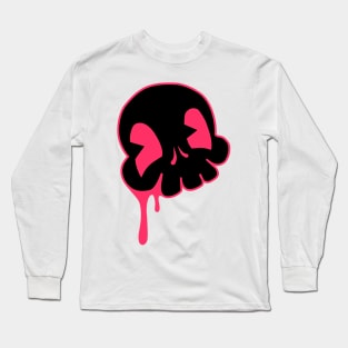 Skull Drip'z Black and Red Long Sleeve T-Shirt